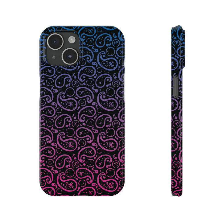 Slim Cute Phone Cases for Iphone - | iPhone 15 Case | iPhone 15 Pro Max Case, Iphone 14 Case, Iphone 14 Pro Max, Iphone 13, Paisley Blue Pink Black - Studio40ParkLane