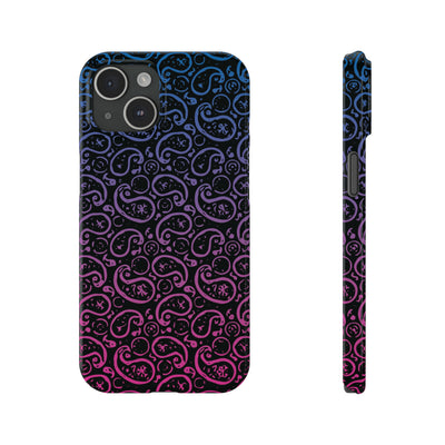 Slim Cute iPhone Cases - | iPhone 15 Case | iPhone 15 Pro Max Case, Iphone 14 Case, Iphone 14 Pro Max, Iphone 13, Paisley Blue Pink Black