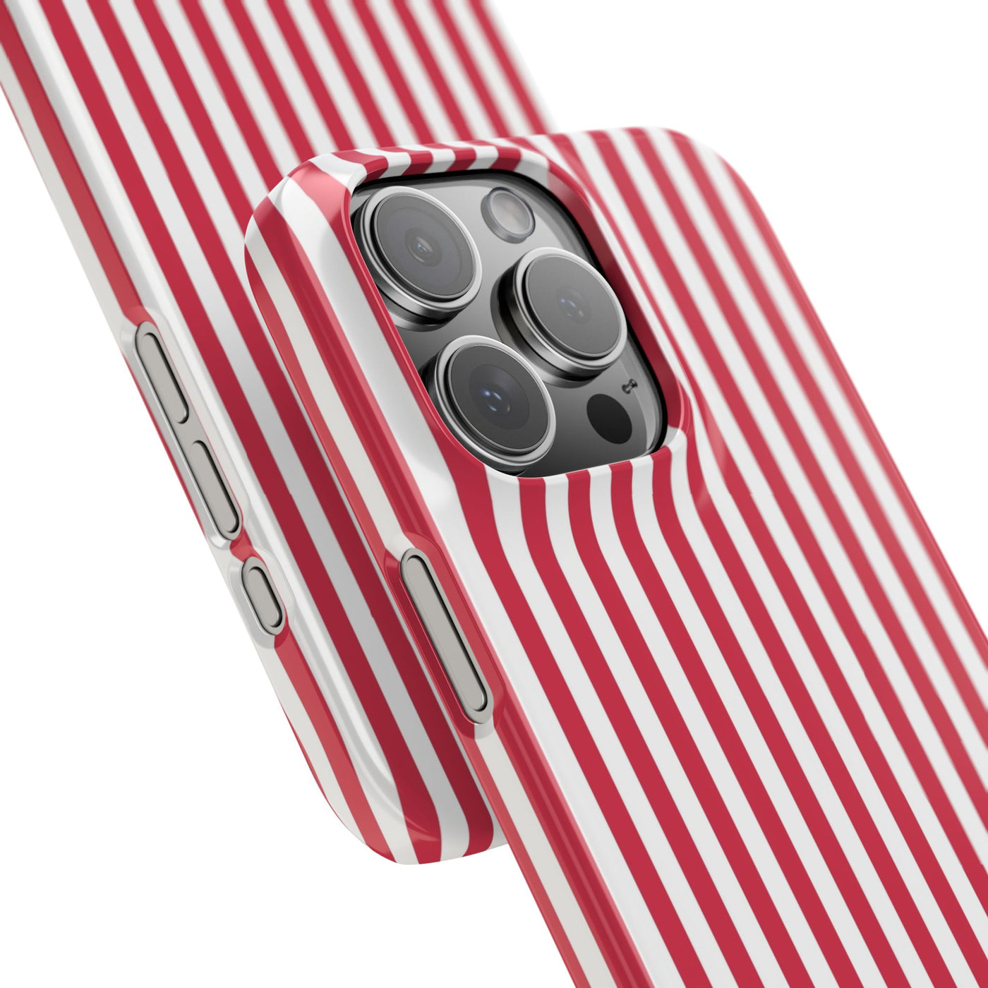 Slim Red Winterberry Striped Cute Phone Case for Iphone 16 - | iPhone 15 Pro Max Case | iPhone 14 Case 13 12 11 10 9 8 7 X XS Gift for Her