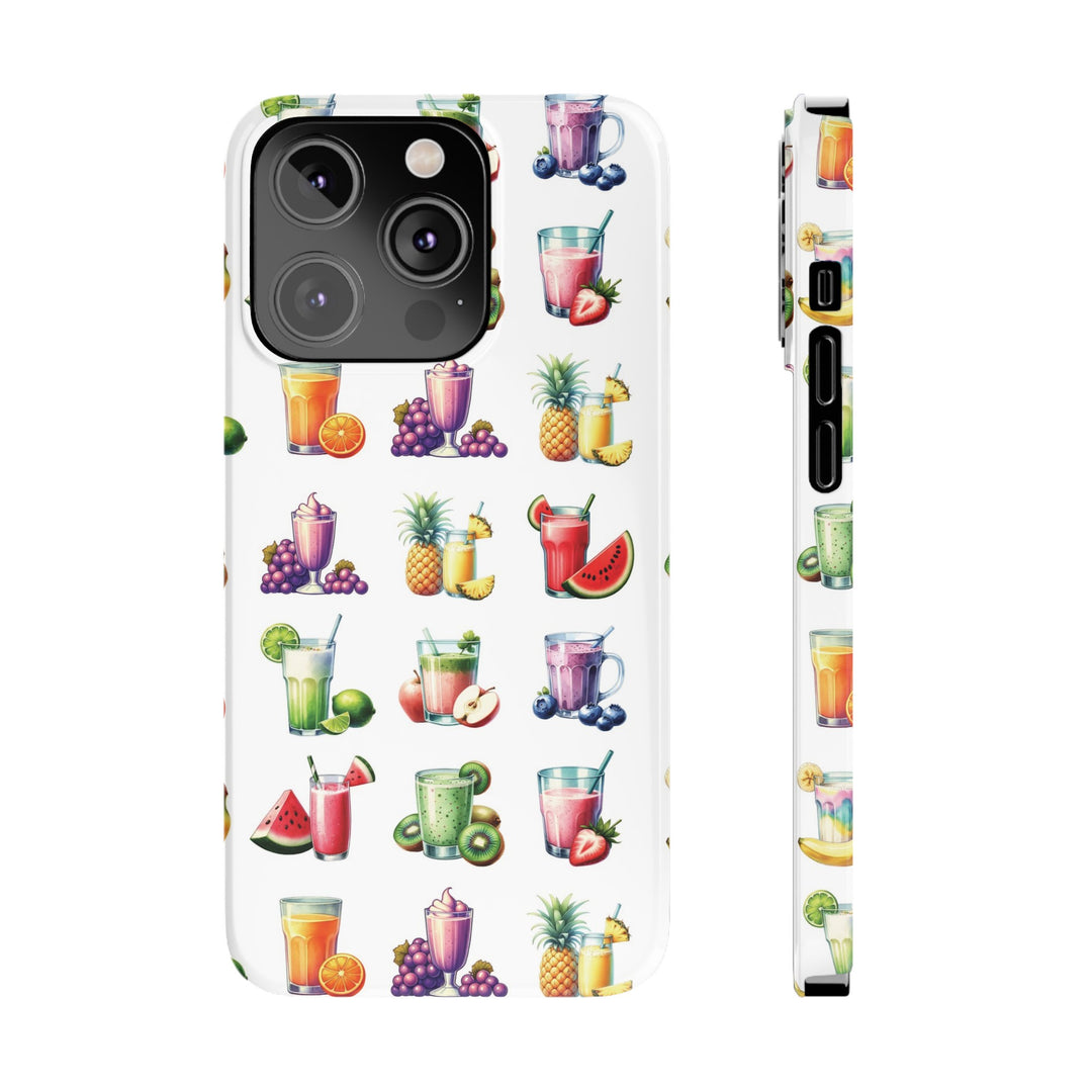 Slim Cute Phone Cases for Iphone - | iPhone 15 Case | iPhone 15 Pro Max Case, Iphone 14 Case, Iphone 14 Pro Max, Iphone 13, Tropical Summer Fruit Cocktail - Studio40ParkLane