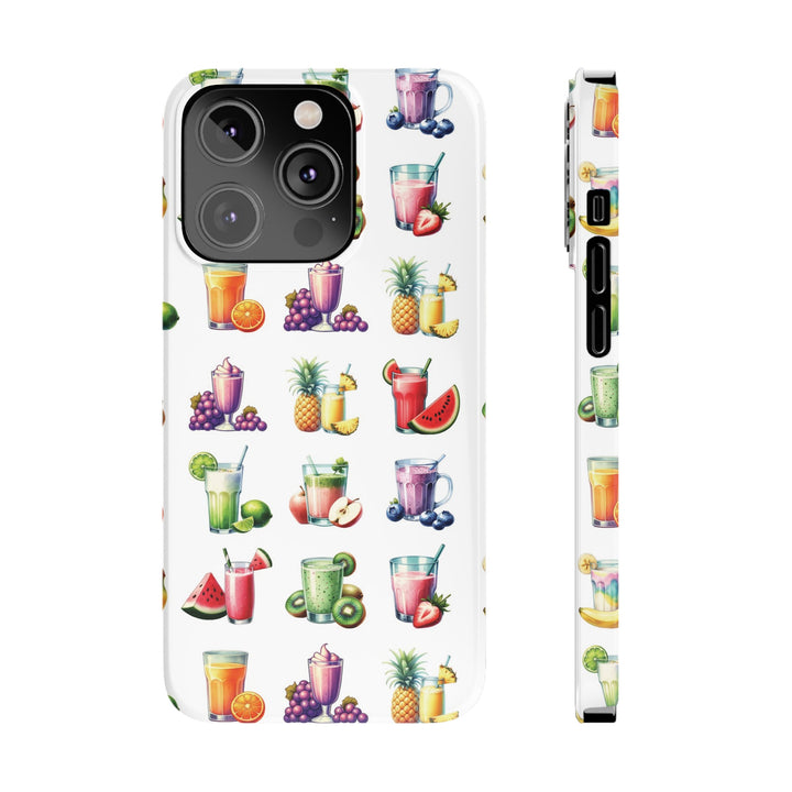 Slim Cute Phone Cases for Iphone - | iPhone 15 Case | iPhone 15 Pro Max Case, Iphone 14 Case, Iphone 14 Pro Max, Iphone 13, Tropical Summer Fruit Cocktail - Studio40ParkLane