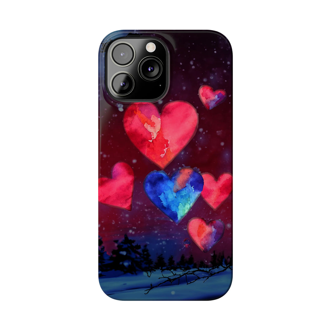 Slim Cute Phone Cases for Iphones - | iPhone 15 Case | iPhone 15 Pro Max Case, Iphone 14 Case, Iphone 14 Pro Max, Iphone 13, Night Sky Hearts Love - Studio40ParkLane