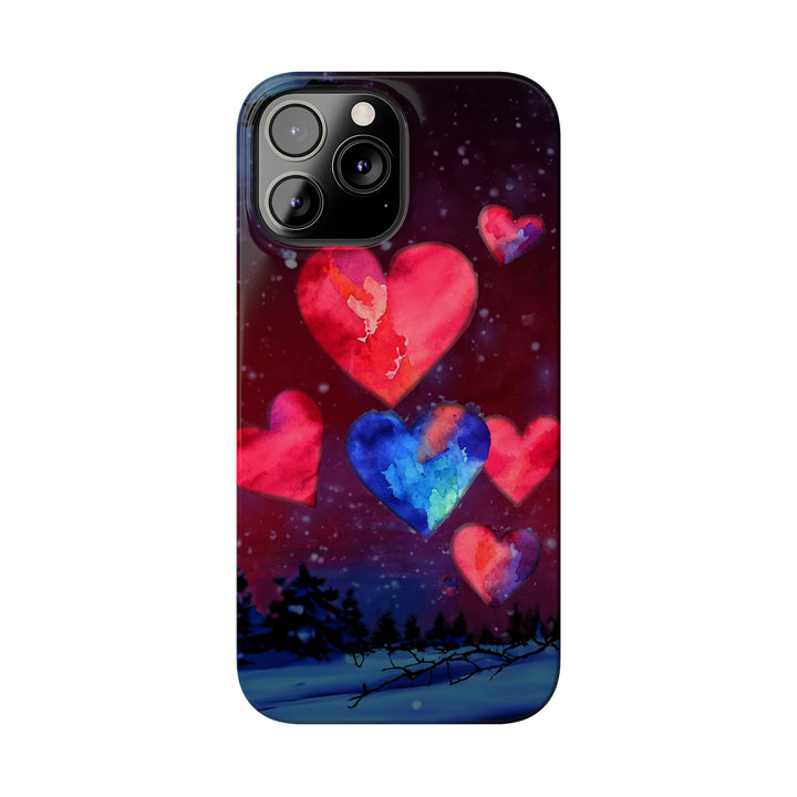 Slim Cute Phone Cases for Iphones - | iPhone 15 Case | iPhone 15 Pro Max Case, Iphone 14 Case, Iphone 14 Pro Max, Iphone 13, Night Sky Hearts Love - Studio40ParkLane
