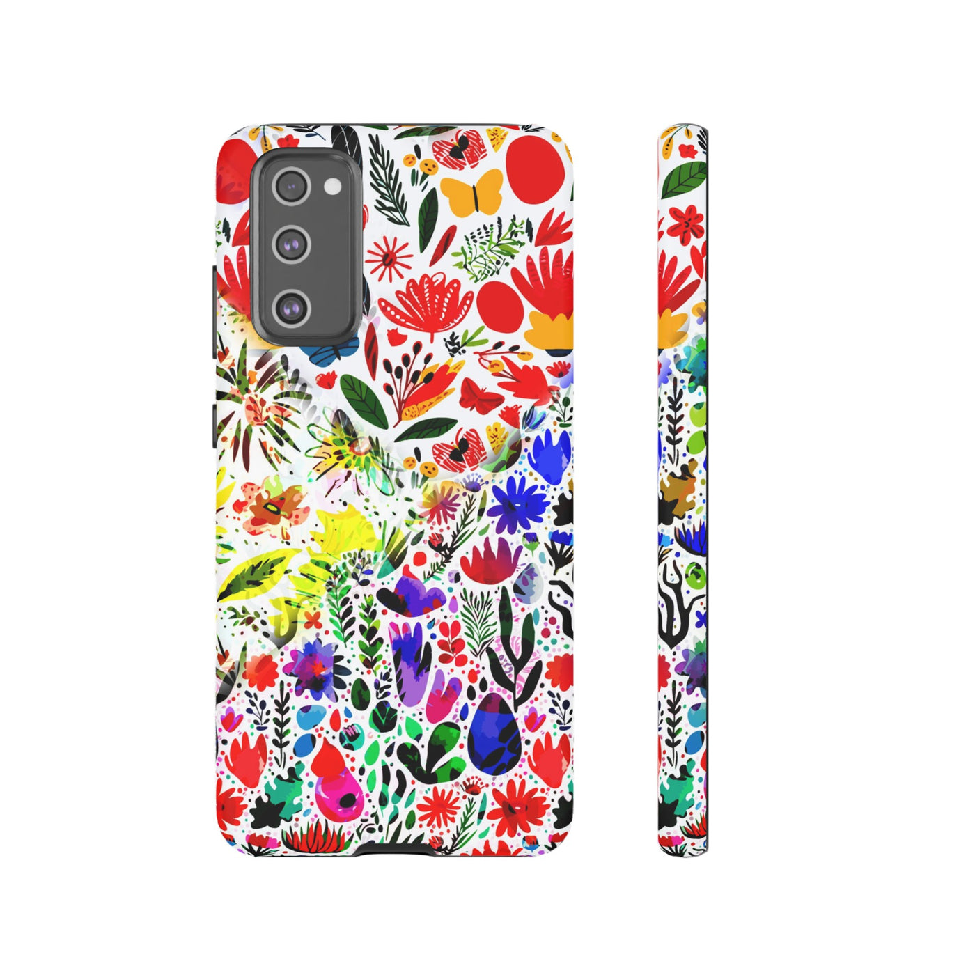 Impact Resistant, Colored Flowers, Cute Phone Cases for Samsung S24, S23, S22, S21, IPhone 15 pro Iphone 14 pro Iphone 13 IPhone 12 Iphone 11