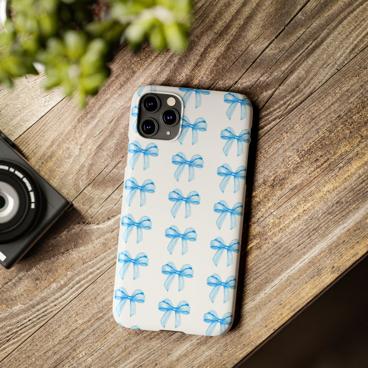 Slim Blue Bows Cute Phone Cases for Iphone 16 Pro Max | iPhone 15 Case | iPhone 15 Pro Max Case, Iphone 14, Iphone 14 Pro Max, Iphone 13 12 11 8 7 - Studio40ParkLane