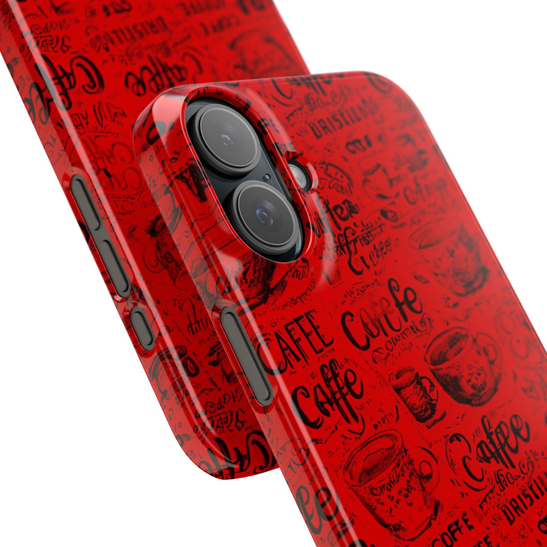 Slim Cute Phone Cases for Iphone - | iPhone 15 Case | iPhone 15 Pro Max Case, Iphone 14 Case, Iphone 14 Pro Max, Iphone 13, Red Black Coffee - Studio40ParkLane