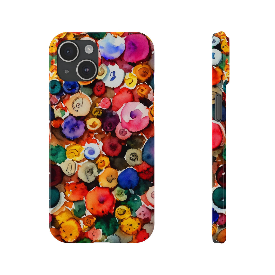 Slim Cute Phone Cases for Iphone | iPhone 15 Case | iPhone 15 Pro Max Case, Iphone 14, Iphone 14 Pro Max, Iphone 13, Colorful Buttons Abstract - Studio40ParkLane