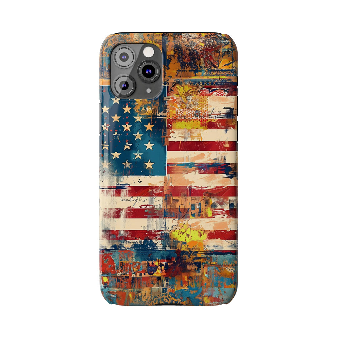 Slim Cute Phone Cases for Iphone | iPhone 15 Case | iPhone 15 Pro Max Case, Iphone 14, Iphone 14 Pro Max, Iphone 13, US Flag Abstract - Studio40ParkLane