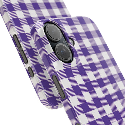 Slim Purple Gingham Gift for Her Cute Phone Cases for Iphone 16 Pro Max | iPhone 15 Case | iPhone 15 Pro Max Case, Iphone 14, 13, 12, 11, 10, 8, 7