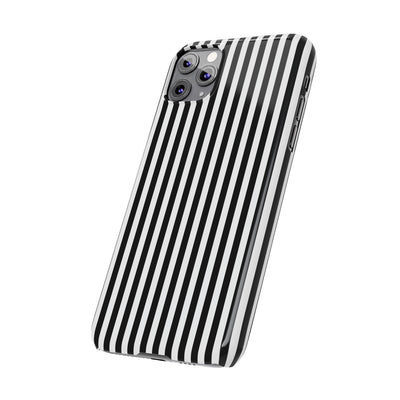 Slim Black White Striped Cute Phone Case for Iphone 16 - | iPhone 15 Pro Max Case | iPhone 14 Case Iphone 13 12 11 10 9 8 7 Gift for Her - Studio40ParkLane