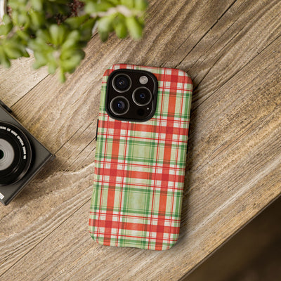 Aesthetic Tough Red Green Checkered Premium Phone Case - For iPhone 17 Pro Max iPhone 16 Pro iPhone 15 Iphone 14 Plus 13 Pro 12 11 10 XR XS - Studio40ParkLane