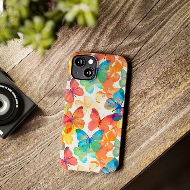 Slim Cute Phone Cases for Iphone - | iPhone 15 Case | iPhone 15 Pro Max Case, Iphone 14 Case, Iphone 14 Pro Max, Iphone 13, Summer Bright Butterflies - Studio40ParkLane