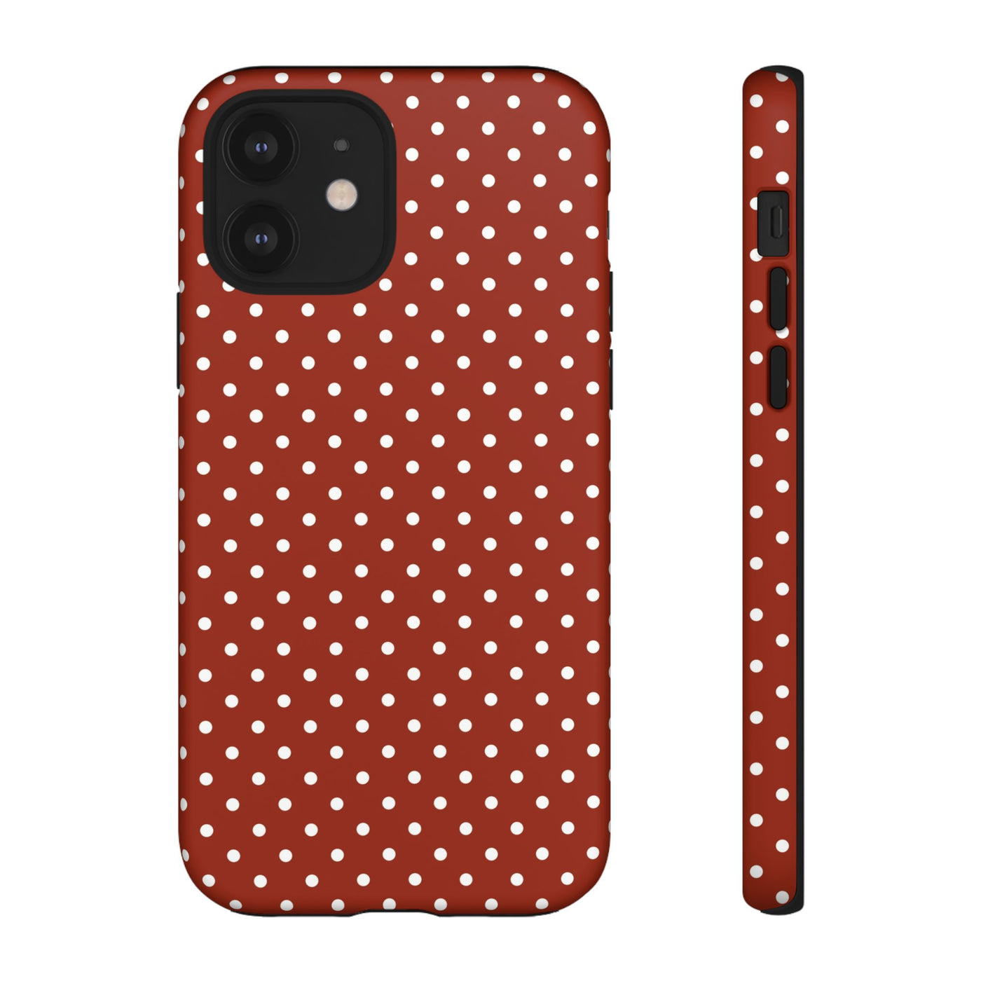 Aesthetic Tough Clay Red Polka Dots Premium Phone Case - For iPhone 17 Pro Max iPhone 16 Pro iPhone 15 Iphone 14 Plus 13 Pro 12 11 10 XR XS - Studio40ParkLane