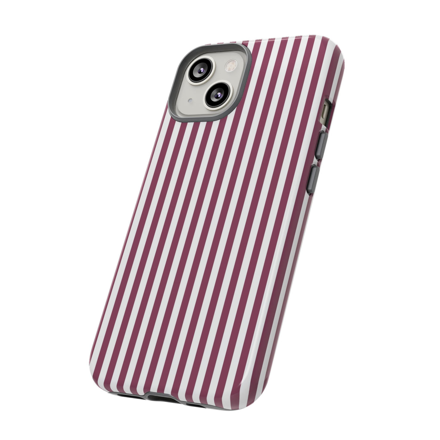 Tough Premium Old Claret Stripes Phone Case Gift for Her - For Apple iPhone 16 Pro Max 16e iPhone 15 Pro iPhone Iphone 14 Plus 13 Pro 12 SE XR - Studio40ParkLane
