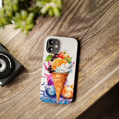 Slim Summer Ice Cream Cone Slim Cute Phone Cases for Iphone  | iPhone 15 Case | iPhone 15 Pro Max Case, Iphone 14, Iphone 14 Pro Max, Iphone 13