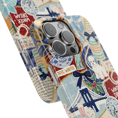 Slim New York Winter Coquette Collage Cute Phone Case for Iphone 16 - | iPhone 15 Pro Max Case | iPhone 14 Case Iphone 13 12 11 10 9 8 7 X - Studio40ParkLane