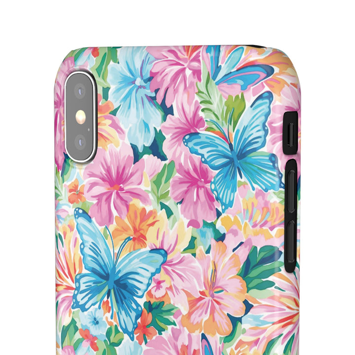 Sleek Snap Butterflies Flowers Cute Phone Case for iPhone 16 15 14 13 12 11 X Xs Max Xr Pro Plus Samsung Galaxy S24 S23 S22 S21 S20 Ultra