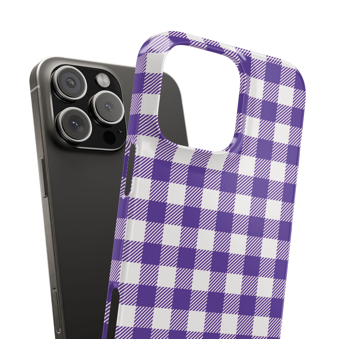 Slim Purple Gingham Gift for Her Cute Phone Cases for Iphone 16 Pro Max | iPhone 15 Case | iPhone 15 Pro Max Case, Iphone 14, 13, 12, 11, 10, 8, 7 - Studio40ParkLane