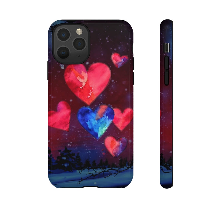 Cute IPhone Case | Rising Heart Love Night, iPhone 15 Case | iPhone 15 Pro Case, Iphone 14 Case, Iphone 14 Pro Max Case, Iphone 13 Case - Studio40ParkLane