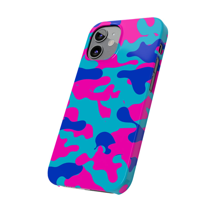 Slim Cute Phone Cases for Iphone - | iPhone 15 Case | iPhone 15 Pro Max Case, Iphone 14 Case, Iphone 14 Pro Max, Iphone 13, Blue Pink Camouflage - Studio40ParkLane