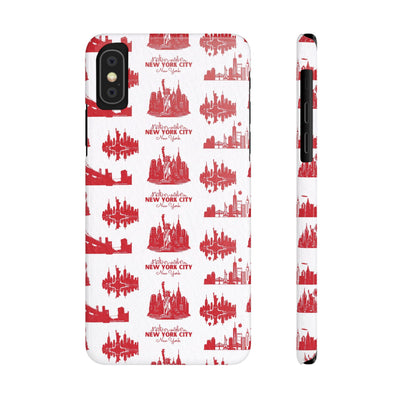 Slim New York Skyline Red Collage Coquette Gift for Her Cute Phone Cases for Iphone 16 Pro Max | iPhone 15 Case | iPhone 15 Pro Max Case, Iphone 14, Iphone 14 Pro Max, Iphone 13 12 11 8 7