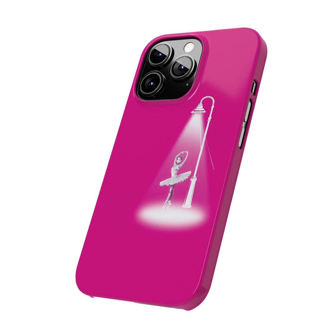 Slim Pink Ballet Dancer Spotlight Gift for Her Cute Phone Cases for Iphone 16 Pro Max | iPhone 15 Case | iPhone 15 Pro Max Case, Iphone 14, 13, 12, 11, 10, 8, 7 - Studio40ParkLane