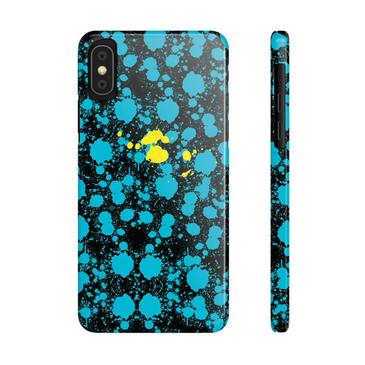Slim Cute Phone Cases for Iphone - | iPhone 15 Case | iPhone 15 Pro Max Case, Iphone 14 Case, Iphone 14 Pro Max, Iphone 13, Paint Splash Blue Yellow - Studio40ParkLane