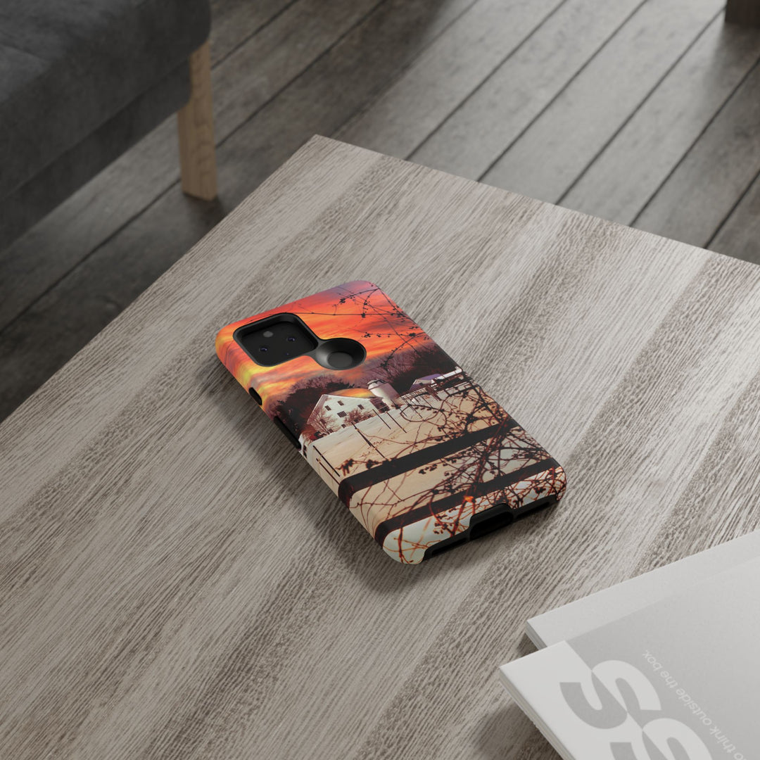 Impact Resistant, Winter Sunset Cute Phone Cases for Samsung S24, S23, S22, S21, IPhone 15 pro Iphone 14 pro Iphone 13 IPhone 12 Iphone 11 - Studio40ParkLane