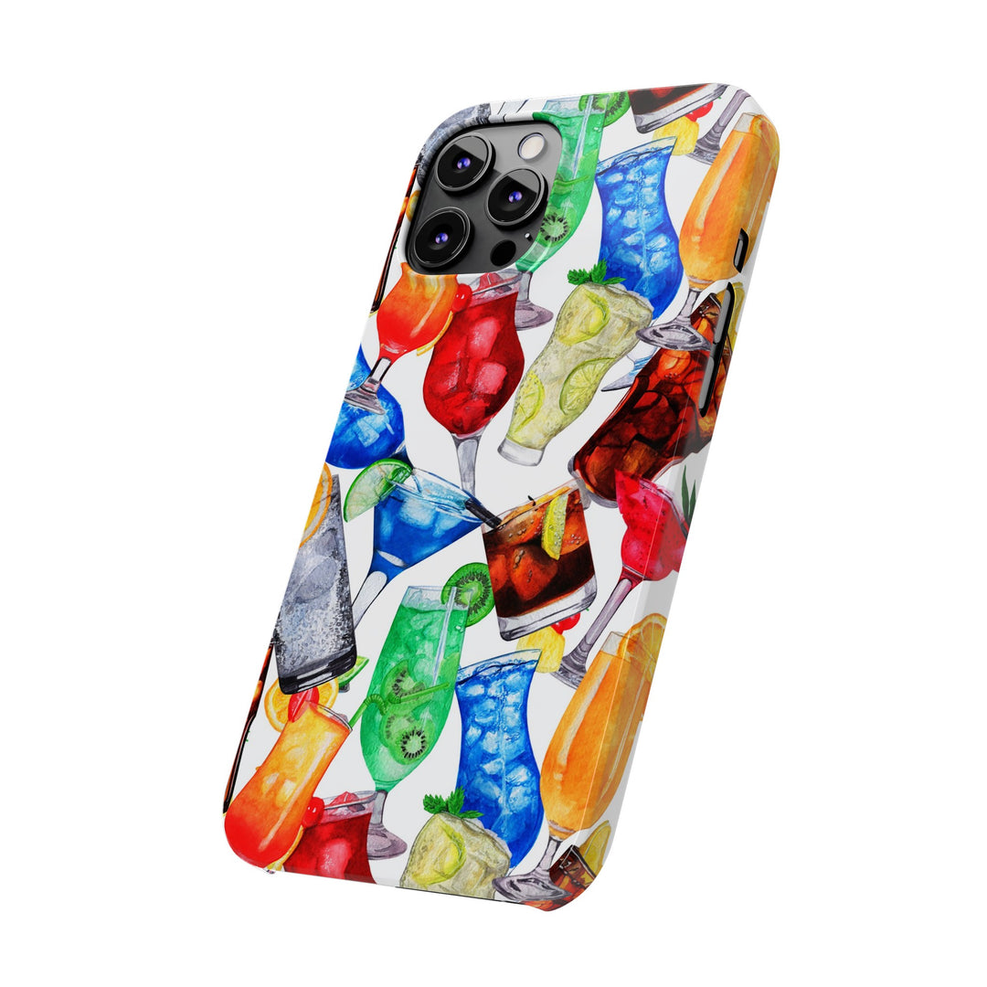 Slim Cute Phone Cases for Iphone - | iPhone 15 Case | iPhone 15 Pro Max Case, Iphone 14 Case, Iphone 14 Pro Max, Iphone 13, Summer Fruit Cocktail - Studio40ParkLane