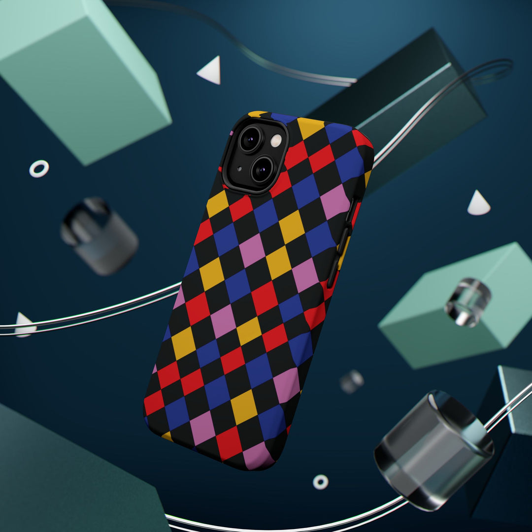 Aesthetic Colorful Checkerboard Tough Magsafe Phone Case - For iPhone 17 Pro Max iPhone 16 Pro iPhone 15 Iphone 14 Plus 13 Pro 12 11 Gift - Studio40ParkLane