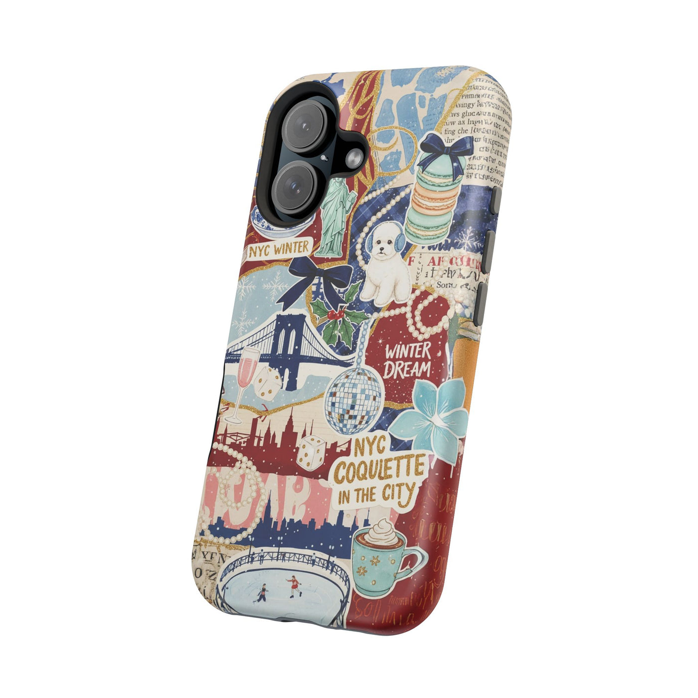 New York Winter Coquette Collage Tough Magsafe Cute Phone Cases for Iphone | iPhone 17 Pro Max Case, Iphone 16, Iphone 15 14 13 12 11 10 9