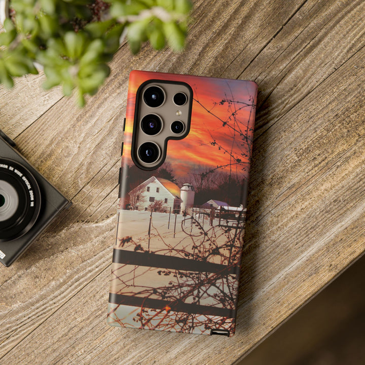 Impact Resistant, Winter Sunset Cute Phone Cases for Samsung S24, S23, S22, S21, IPhone 15 pro Iphone 14 pro Iphone 13 IPhone 12 Iphone 11 - Studio40ParkLane