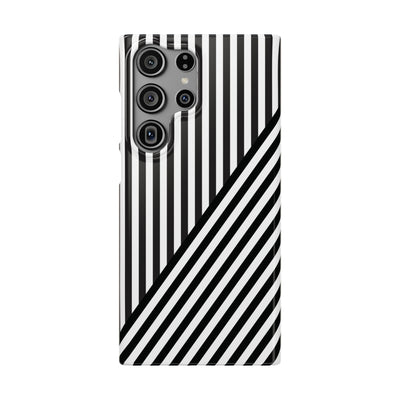 Aesthetic Black White Stripes Cute Phone Case Sleek Snap - For iPhone 17 Pro Max iPhone 16 Pro iPhone 15 Iphone 14 Plus 13 Pro 12 11 10 Gift - Studio40ParkLane