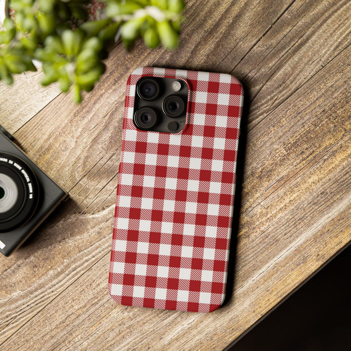 Slim Red Gingham Gift for Her Cute Phone Cases for Iphone 16 Pro Max | iPhone 15 Case | iPhone 15 Pro Max Case, Iphone 14, 13, 12, 11, 10, 8, 7 - Studio40ParkLane
