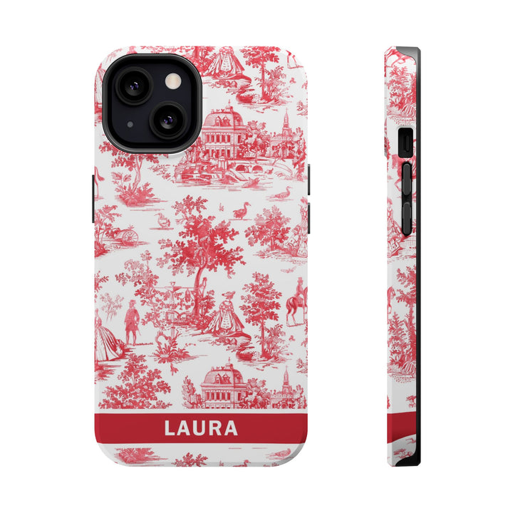 Magsafe French Toile Personalized Initial Custom Gift for Her Cute Phone Cases for Iphone 16 Pro Max | iPhone 15 Case | iPhone 15 Pro Max Case, Iphone 14, 13, 12, 11, 10, 8, 7 - Studio40ParkLane
