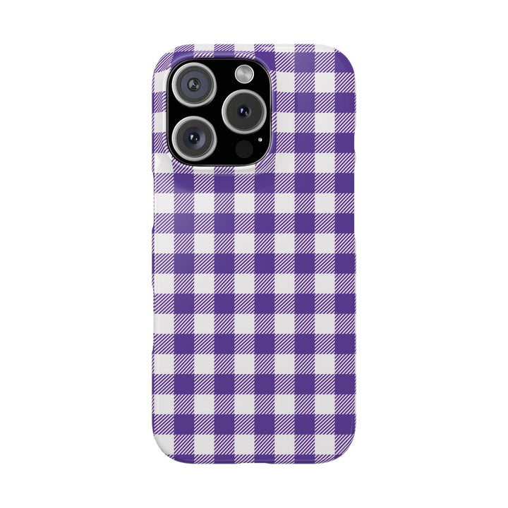Slim Purple Gingham Gift for Her Cute Phone Cases for Iphone 16 Pro Max | iPhone 15 Case | iPhone 15 Pro Max Case, Iphone 14, 13, 12, 11, 10, 8, 7 - Studio40ParkLane