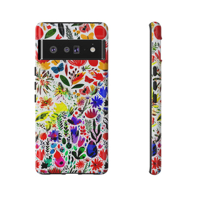 Impact Resistant, Colored Flowers, Cute Phone Cases for Samsung S24, S23, S22, S21, IPhone 15 pro Iphone 14 pro Iphone 13 IPhone 12 Iphone 11