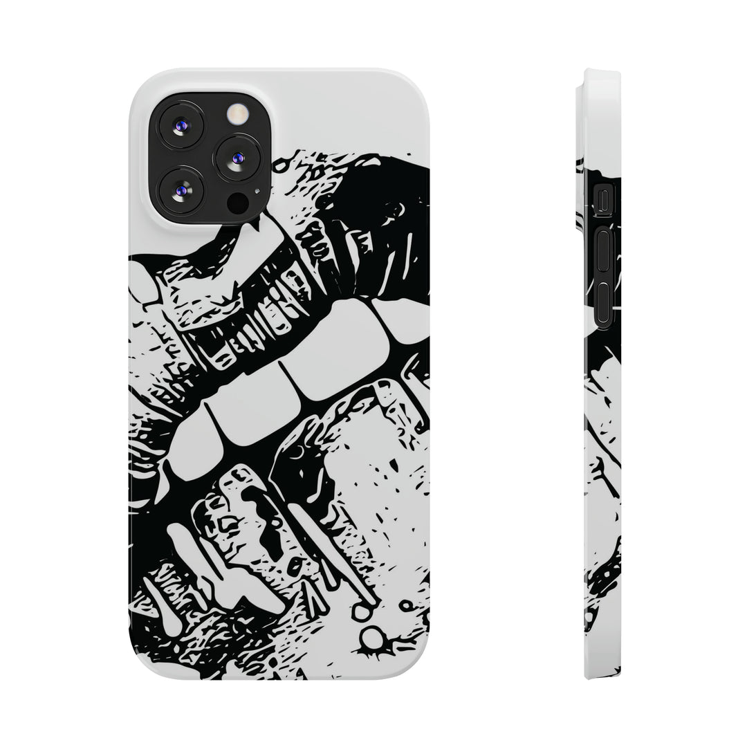 Slim Cute Phone Cases for Iphone - | iPhone 15 Case | iPhone 15 Pro Max Case, Iphone 14 Case, Iphone 14 Pro Max, Iphone 13, Smile Lips Black and White - Studio40ParkLane