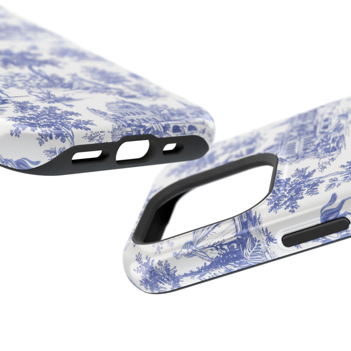 Blue Toile Magnetic Impact-Resistant Cute Phone Case for Iphone 16, iPhone 15 Pro Max Plus 14, 13, 12, 11 Gift for her - Studio40ParkLane