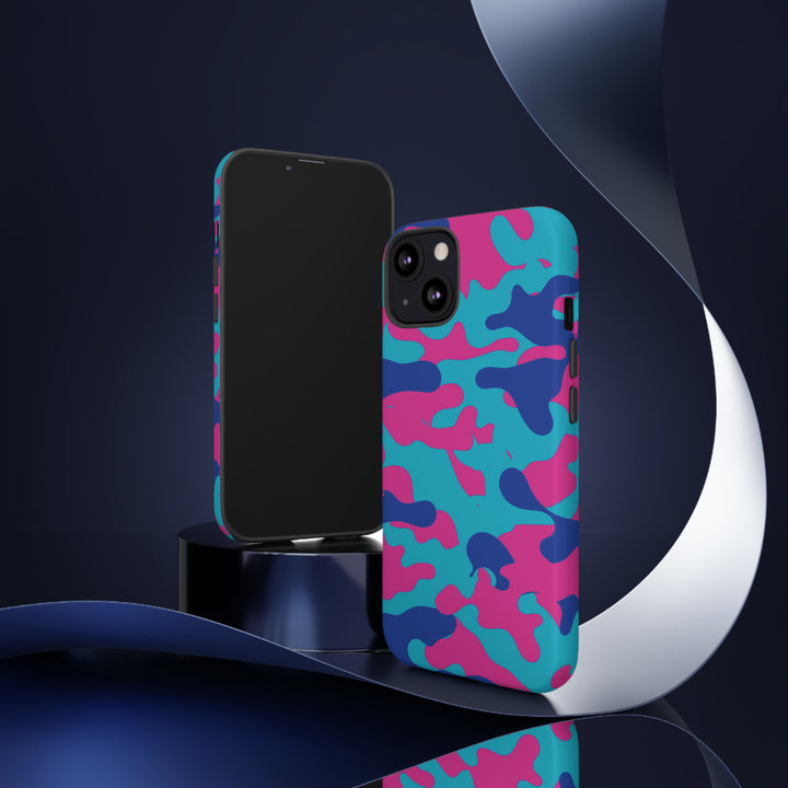 Cute IPhone Case | Blue Pink Camouflage, iPhone 15 Case | iPhone 15 Pro Case, Iphone 14 Case, Iphone 14 Pro Max Case, Protective Iphone Case - Studio40ParkLane