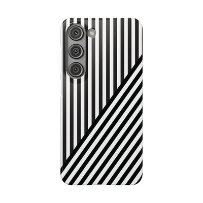 Aesthetic Black White Stripes Cute Phone Case Sleek Snap - For iPhone 17 Pro Max iPhone 16 Pro iPhone 15 Iphone 14 Plus 13 Pro 12 11 10 Gift - Studio40ParkLane