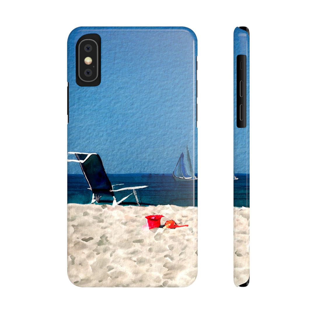 Slim Cute Phone Cases for Iphone - | iPhone 15 Case | iPhone 15 Pro Max Case, Iphone 14 Case, Iphone 14 Pro Max, Iphone 13, Summer Beach Chair Watercolor - Studio40ParkLane