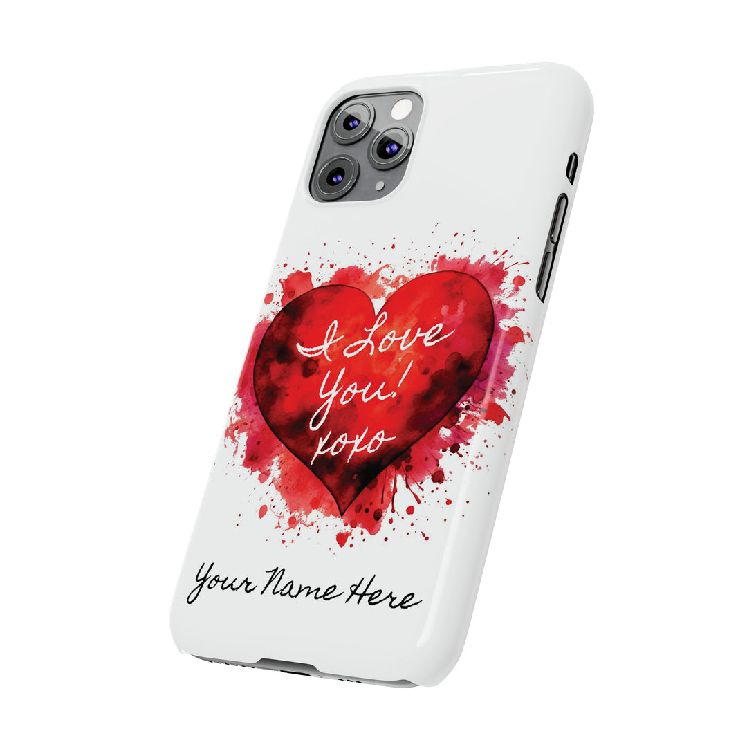Slim Personalized Slim Cute iPhone Cases - | iPhone 15 Case | iPhone 15 Pro Max Case, Iphone 14 Case, Iphone 14 Pro Max, Iphone 13, Valentine Heart Love - Studio40ParkLane