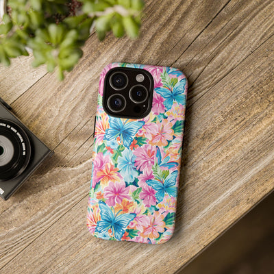 Premium Tough Butterflies Flowers Cute Phone Cases for Samsung S24, S23, S22, S21, S20, Plus and Ultra, Iphone 16 Pro Max,15, 14, 13, 12, 11, 10
