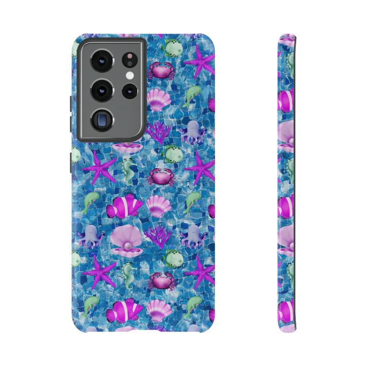 Cute Samsung Phone Case | Aesthetic Samsung Phone Case | Galaxy S23, S22, S21, S20 | Blue Pink Under The Sea, Protective Phone Case - Studio40ParkLane