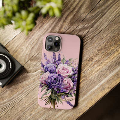 Slim Lavender Bouquet Flowers Cute Phone Cases for Iphone 16 Pro Max | iPhone 15 Case | iPhone 15 Pro Max Case, Iphone 14, Iphone 14 Pro Max, Iphone 13 12 11 8 7