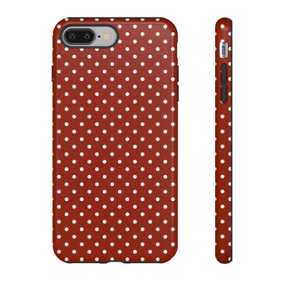 Aesthetic Tough Clay Red Polka Dots Premium Phone Case - For iPhone 17 Pro Max iPhone 16 Pro iPhone 15 Iphone 14 Plus 13 Pro 12 11 10 XR XS - Studio40ParkLane