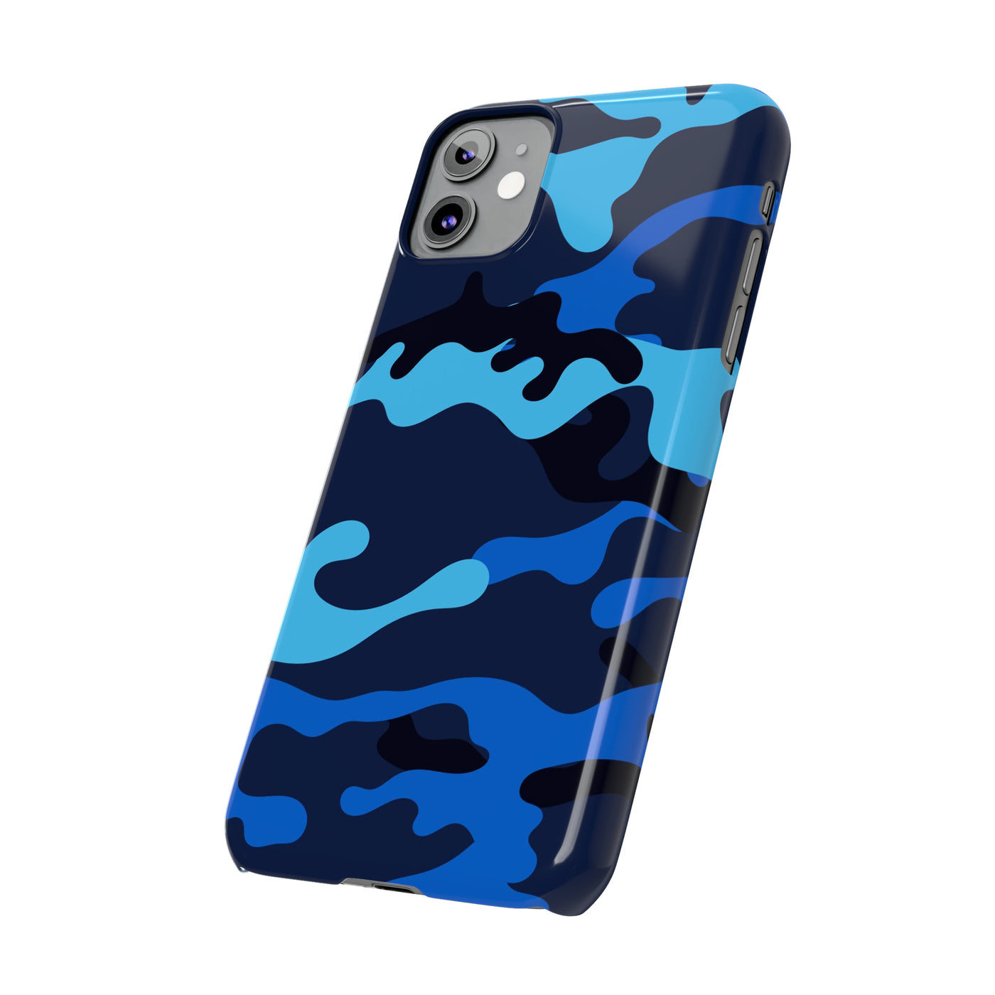 Slim Cute iPhone Cases - | iPhone 15 Case | iPhone 15 Pro Max Case, Iphone 14 Case, Iphone 14 Pro Max, Iphone 13, Blue Camouflage