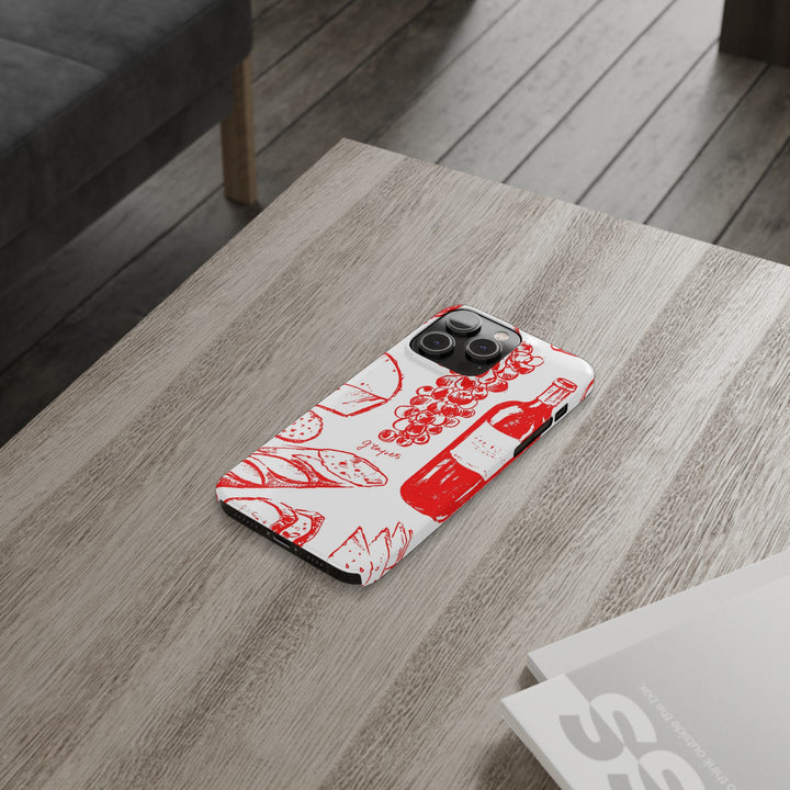 Slim Cute Phone Cases for Iphone | iPhone 15 Case | iPhone 15 Pro Max Case, Iphone 14, Iphone 14 Pro Max, Iphone 13, French Food Wine Red - Studio40ParkLane