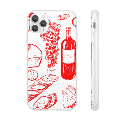 Cute Flexi Phone Cases, French Food Wine Red, Compatible with Samsung Galaxy S23, Samsung S22, Samsung S21, Samsung S20, Galaxy S20 Ultra